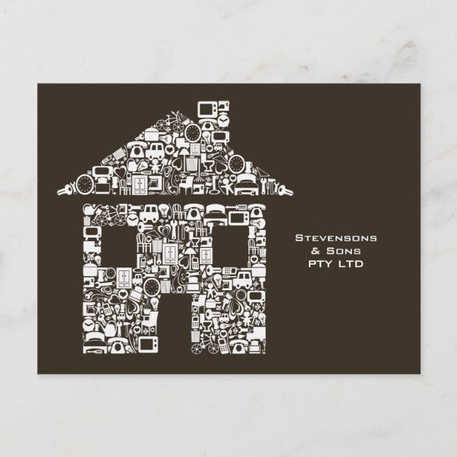 Home Business Promoted Marknadsföring Card Vykort (Framsida)