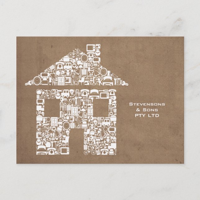 Home Business Promoted Marknadsföring Card Vykort (Framsida)