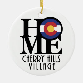 HOME Cherry Backe Village Colorado Julgransprydnad Keramik