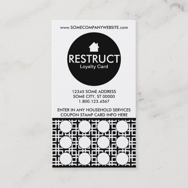 HOME cinder frimärke-kort Lojalitetskort (Framsida)