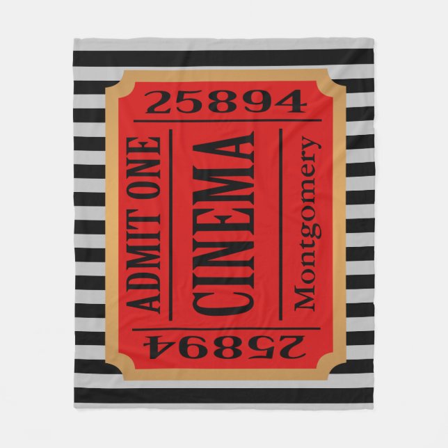 Home Cinema Movie Biljett Stub & Rand Fleecefilt (Framsidan)