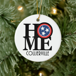 HOME Collierville Tennessee Julgransprydnad Keramik