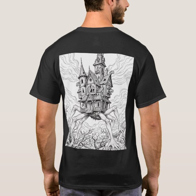 Home Creep Home – Eerie Crawler Line Art T-Shirt (Baksida)