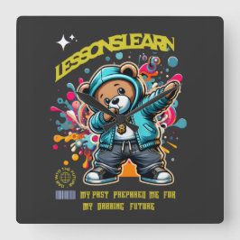 Home Decor DABBING FUTURE Lessons Learn Wall Clock Fyrkantig Klocka