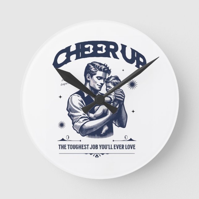 HOME DECOR DADDY CHEER UP ROUND WALL CLOCK  RUND KLOCKA (Framsida)