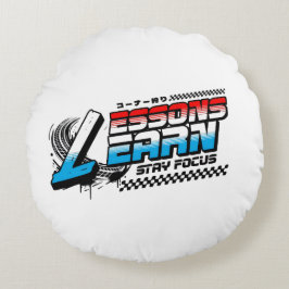 HOME DECOR FOCUS LESSONS LEARN ROUND PILLOW RUND KUDDE