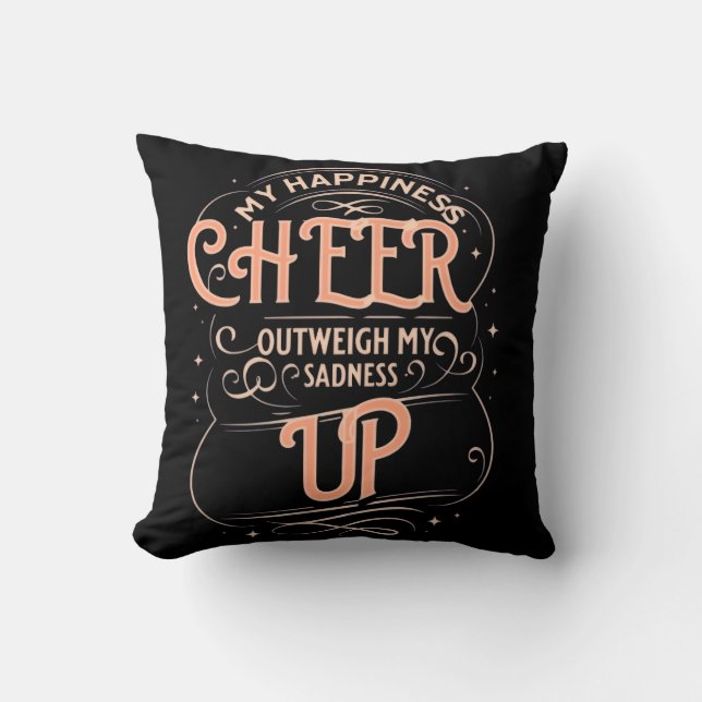 HOME DECOR HAPPINESS CHEER UP THROW PILLOW  KUDDE (Framsida)