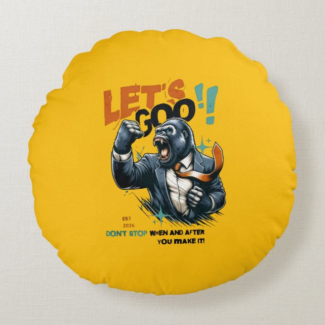 HOME DECOR LET'S GOO LESSONS LEARN ROUND PILLOW RUND KUDDE (Framsidan)