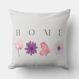 HOME Floral Butterfly with Pastel Accents Kudde