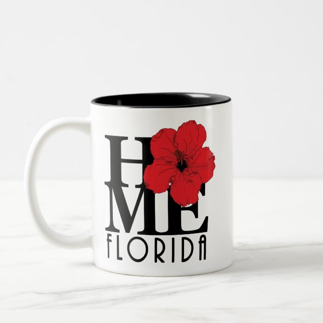 HOME Florida 11oz Red Hibiscus Två-Tonad Mugg (Vänster)