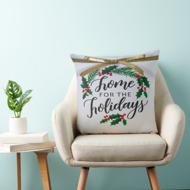 Home for the Holidays' Throw Pillow Kudde (Stol)