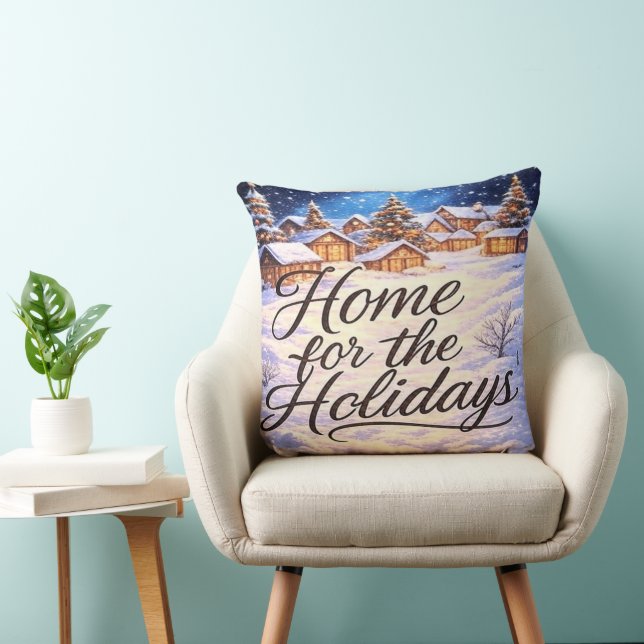 'Home for the Holidays' Throw Pillow Kudde (Stol)