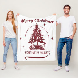 Home For the Holidays Vintage Design Fleecefilt