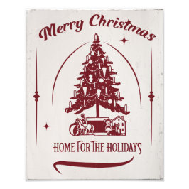 Home For the Holidays Vintage Design Fototryck