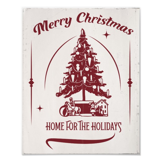 Home For the Holidays Vintage Design Fototryck (Framsidan)