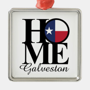 HOME Galveston jul Ornament