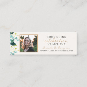 Home Going Firande of Life Funeral Bookmark Mini Visitkort