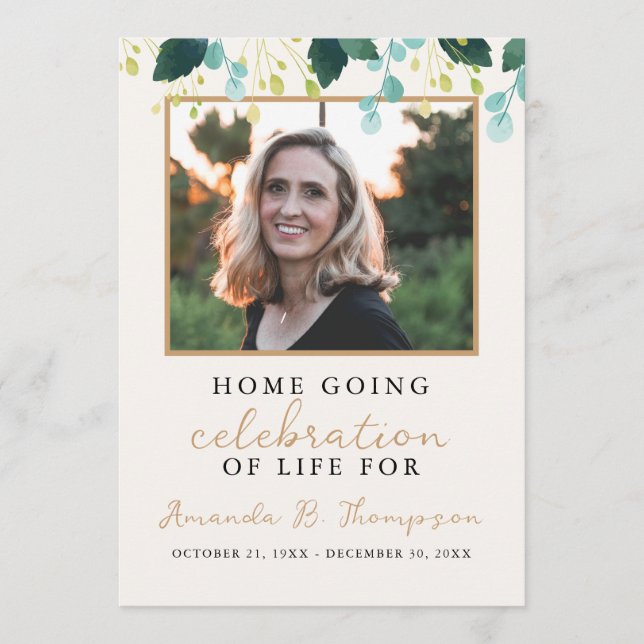 Home Going Firande of Life Funeral Service Program (Framsida)