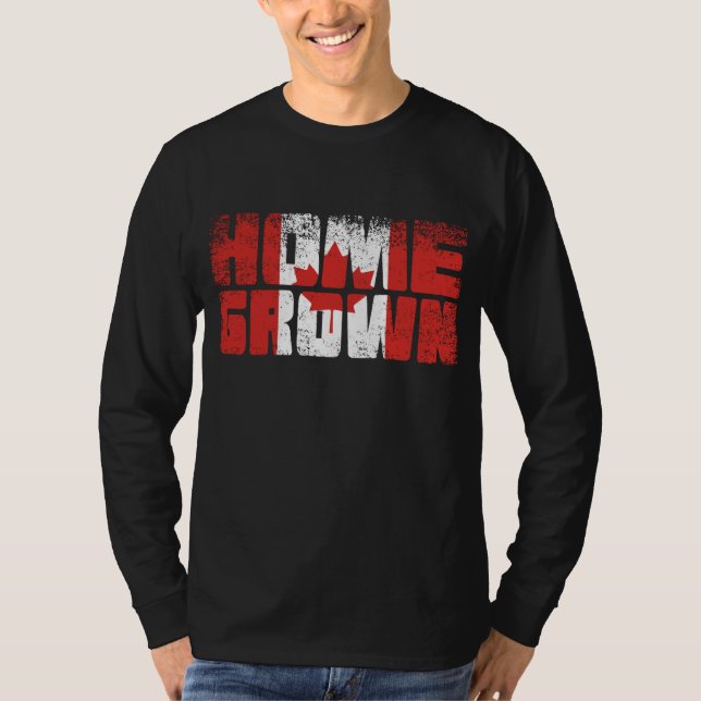 Home Grown Canadian Flag T Shirt (Framsida)