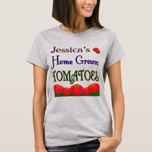 Home Grown Tomates Editable Gardener Say T Shirt