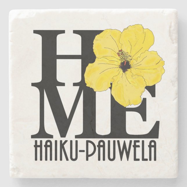 HOME Haiku-Pauwela gult hibiscus Stenunderlägg (Framsidan)