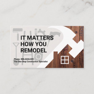 Home Hammer Silhouette Construction Verktyg Visitkort