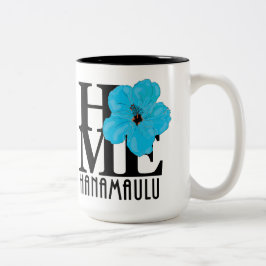 HOME Hanamaulu Hawaii Blue Hibiscus 15oz Två-Tonad Mugg