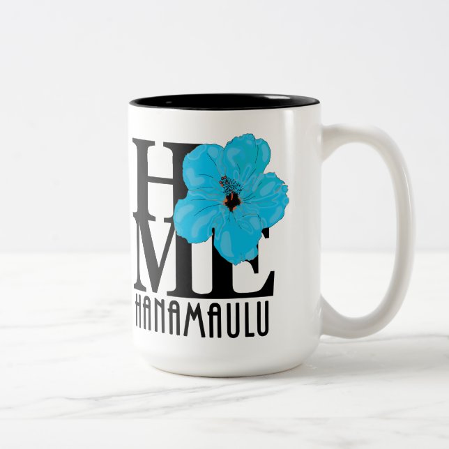 HOME Hanamaulu Hawaii Blue Hibiscus 15oz Två-Tonad Mugg (Höger)