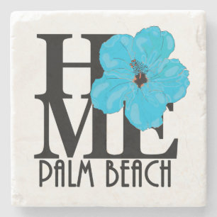 HOME Handflatan Beach Florida Blue Hibiscus Stenunderlägg