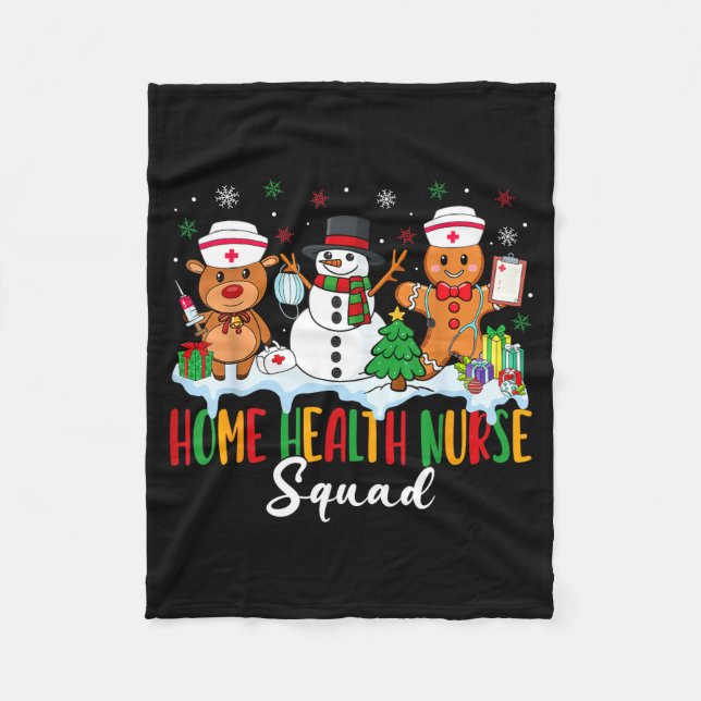 Home Health Nurse Squad Reindeer Gingerbread Chris Fleecefilt (Framsidan)