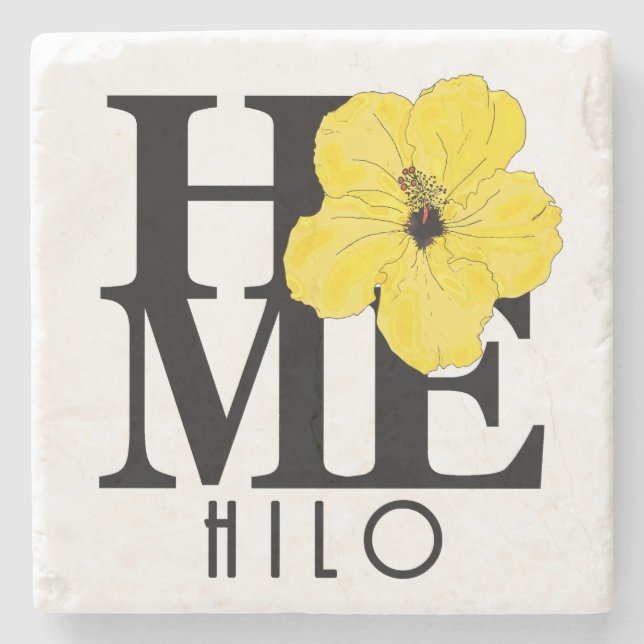 HOME Hilo Hawaii Gult Hibiscus Stenunderlägg (Framsidan)