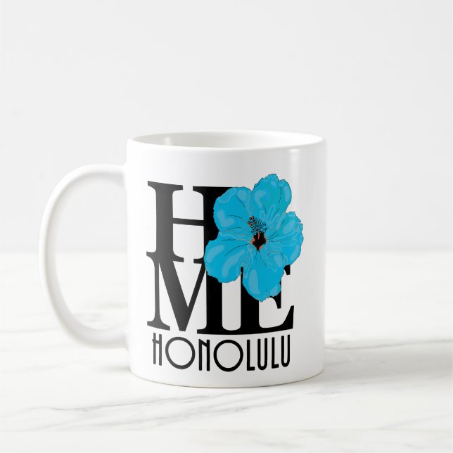 HOME Honolulu Blue Hibiscus 11oz Kaffemugg (Vänster)