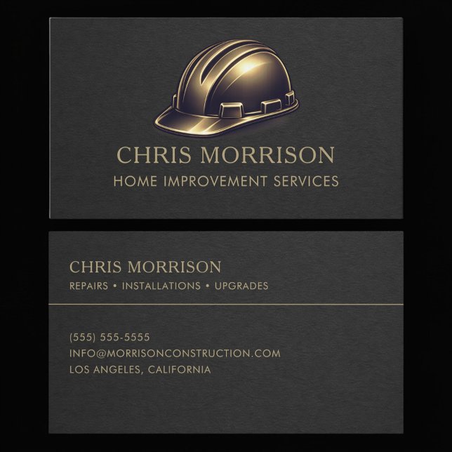 Home Improvement Services Hard Hat Professional Visitkort (Skapare uppladdad)
