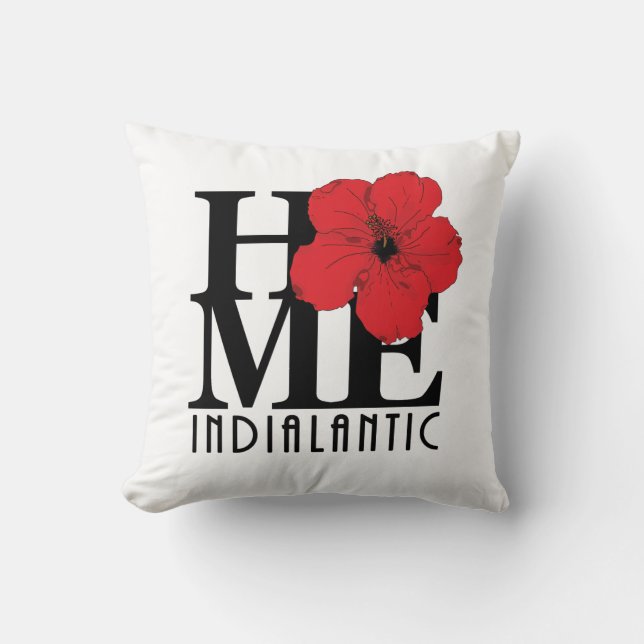 HOME Indialantisk Red Hibiscus Kudde (Framsida)