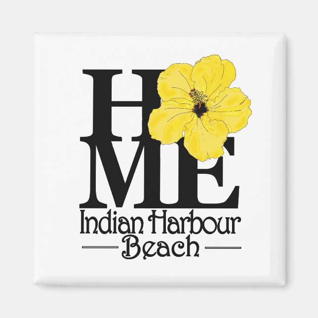 HOME Indian Harbour Beach Gult Hibiscus Magnet (Framsidan)