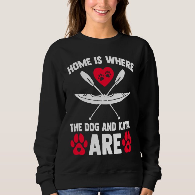 Home Is Where Dog Kayak Kayaking Canoe Watersports T Shirt (Framsida)