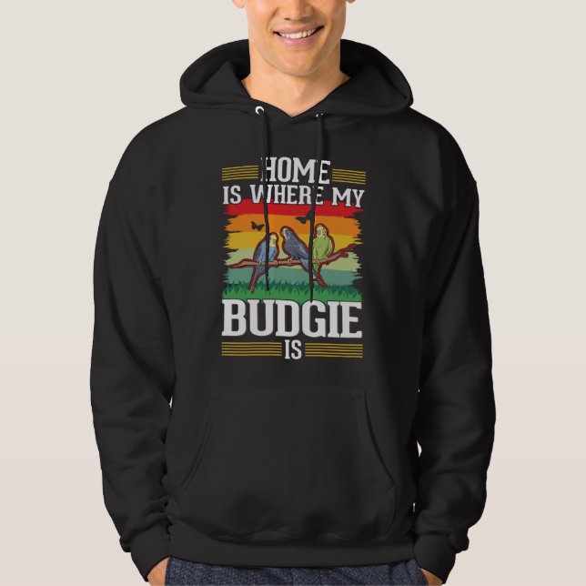Home is where my Budgie is Budgie Hoodie (Framsida)