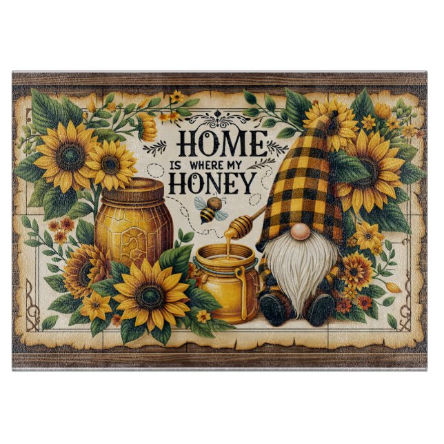 Home Is Where My Honey Bee Cutting Board (Framsidan)