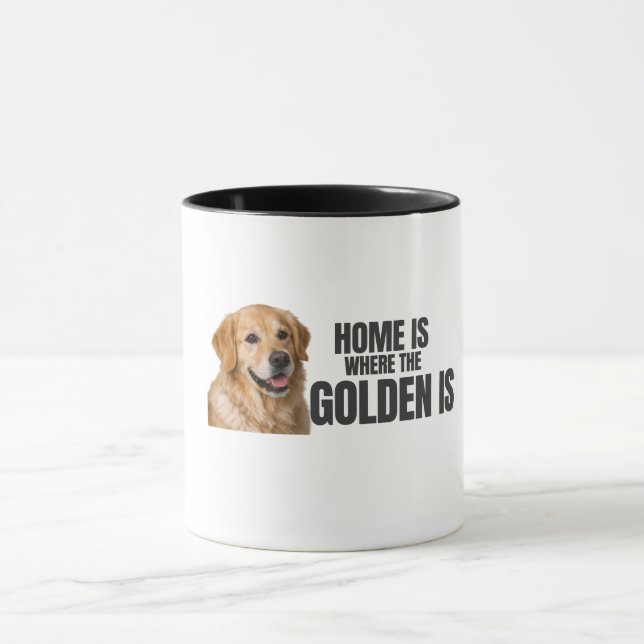 Home Is Where the Golden Is – Golden Retriever Mugg (Center)