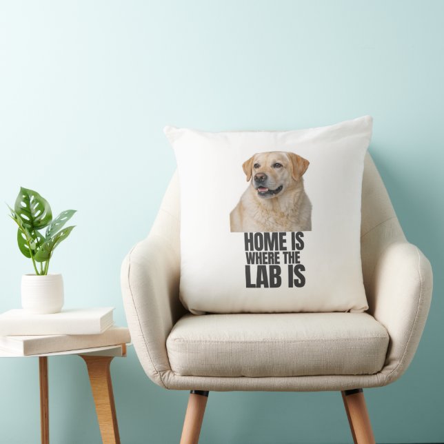 Home Is Where the Lab Is Throw Pillow Kudde (Stol)