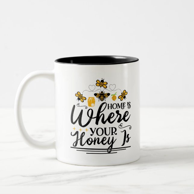 Home is where your honey simply said Två-Tonad mugg (Vänster)