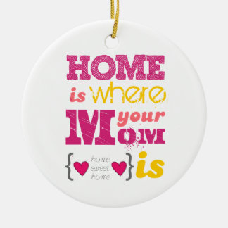 Home is where your mom is julgransprydnad keramik