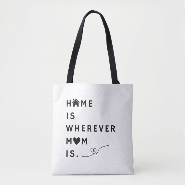 Home Is Wherever Mom Is – Gift For Mom Tygkasse (Framsida)
