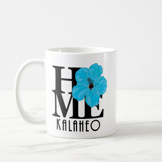 HOME Kalaheo Blue Hibiscus 11oz Kaffemugg (Vänster)