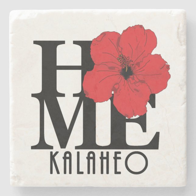 HOME Kalaheo HI Red Hibiscus Stenunderlägg (Framsidan)