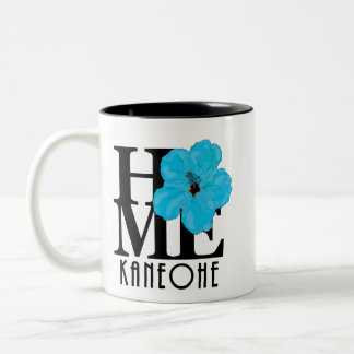HOME Kaneohe Hawaii 11oz Blue Hibiscus Två-Tonad Mugg