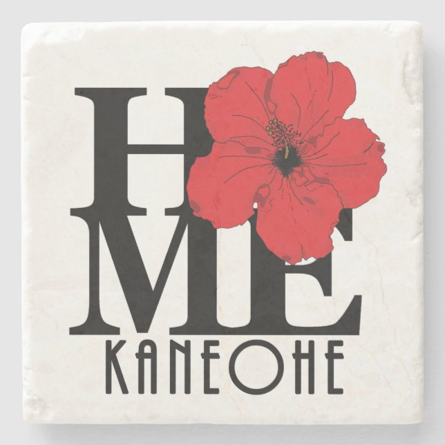 HOME Kaneohoe Red Hibiscus Stenunderlägg (Framsidan)