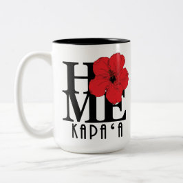 HOME Kapa`a Hawaii Red Hibiscus 15oz Två-Tonad Mugg
