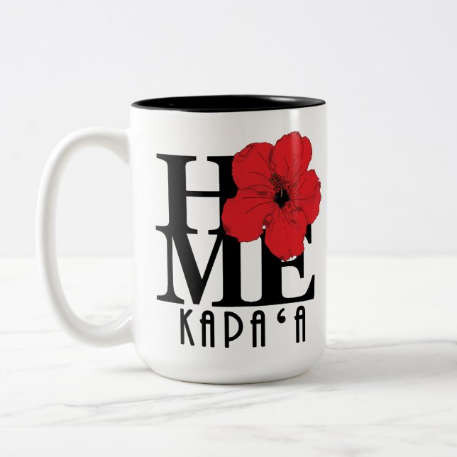 HOME Kapa`a Hawaii Red Hibiscus 15oz Två-Tonad Mugg (Vänster)