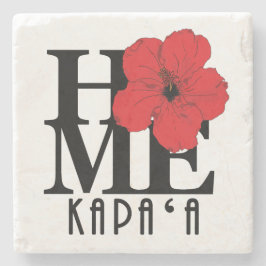 HOME Kapa`a Hawaii Red Hibiscus Stenunderlägg